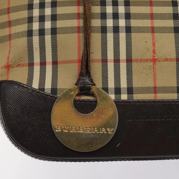 BURBERRY Nova Check Hand Bag Canvas Beige Auth 120467 - Picture 10 of 16